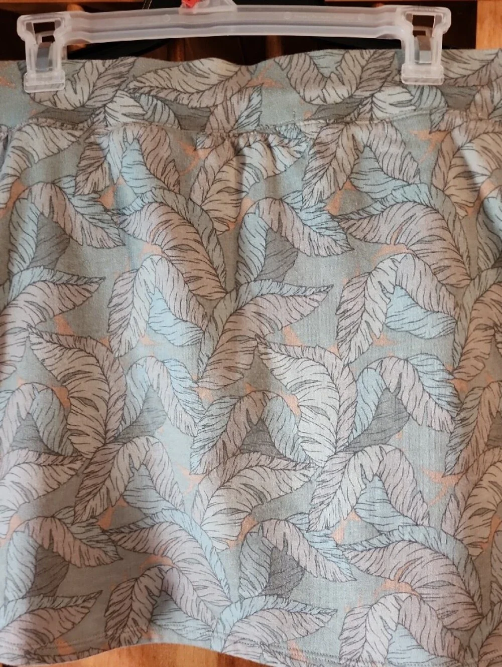 Nine West Sage Leaf-Print Knit Skirt with Tan Accents